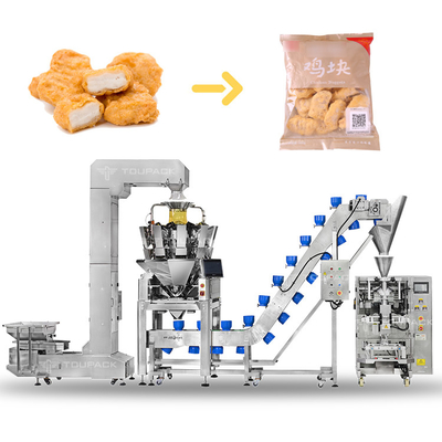 60bpm Automatyczny system pakowania Worek Mrożone jedzenie Mięso kulki kurczaki Nuggets Maszyna do pakowania