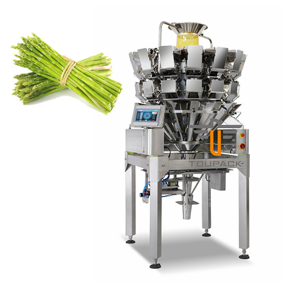 PLC Automatic Weighing Packaging Machine Long Strip Products Asparagus 14 Head Multihead Weigher