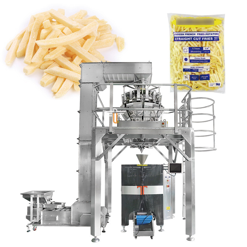 Muti-Function High Speed Zamrożone mięsne kule Vffs Shrink Packing Bagging Machine Zamrożone warzywa Wielogłowa ważyczka