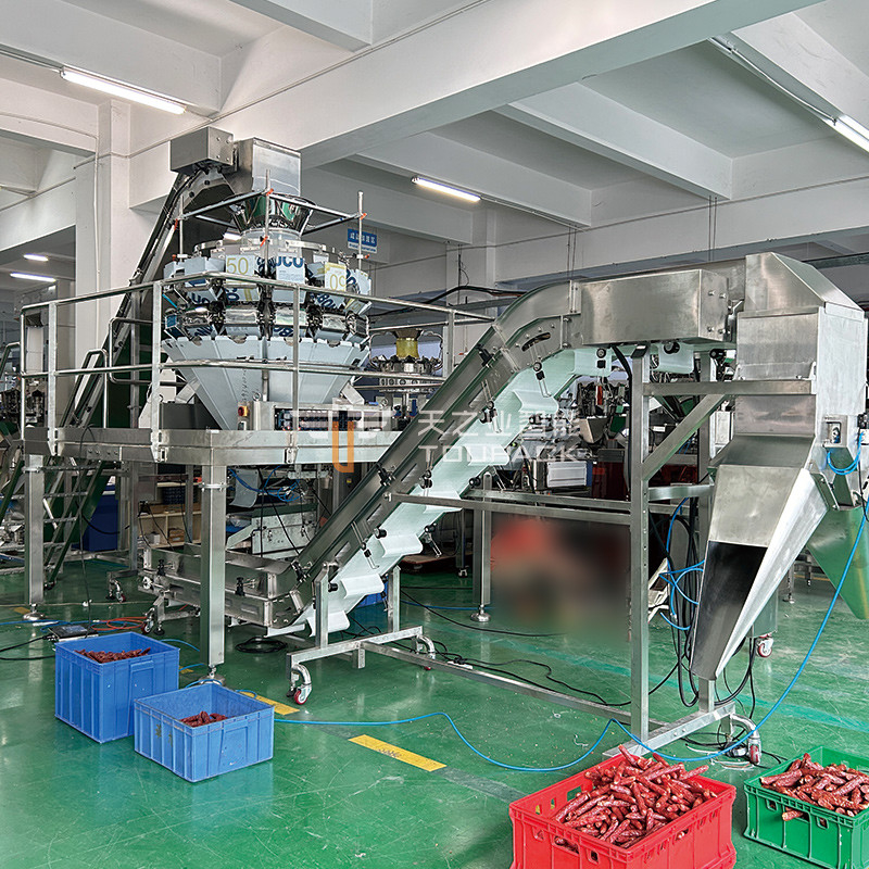 Frankfurt Sausage Multiheads Belt Feeder Combination Weigher Pieczony Hot Dog Sausage Belt Weigher Maszyna do pakowania