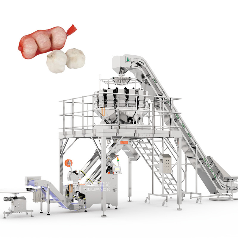 Automatyczna maszyna do pakowania worków ziemniaczanych/maszyna do pakowania worków z siecią imbiru/maszyna do pakowania worków z siecią owoców cytrusowych do supermarketów