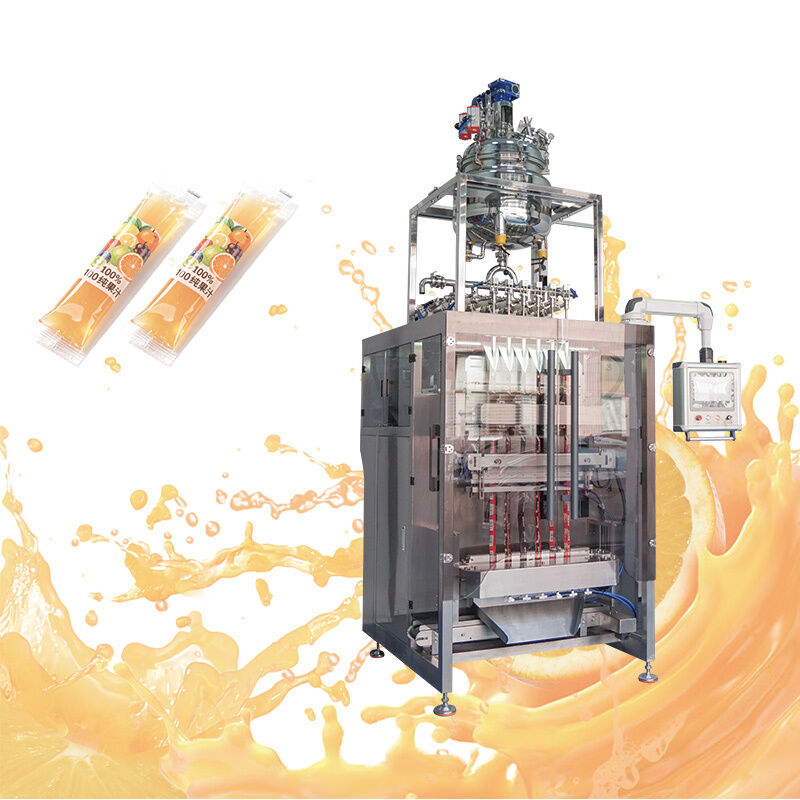 Automatyczna wielotorowa maszyna do pakowania płynów w saszetki o pojemności 50 ml 100 ml, sok owocowy, lody, galaretka, patyczki, paski