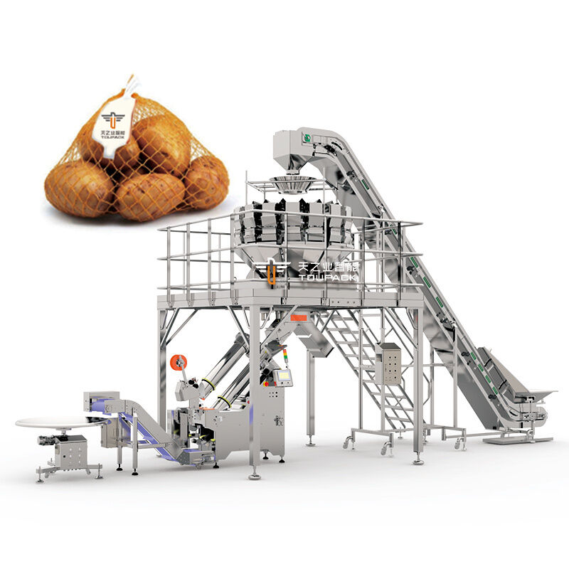 Automatyczna maszyna do przycinania siatki Maszyna do pakowania w worki siatkowe do cebuli Ziemniaki Owoce cytrusowe Awokado Jabłka Kiwi Pomidory i świeże produkty