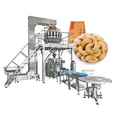 Full Automatic VFFS Weighing Seal Pouch Bag Packaging Coffee Feed Banana Candy Snack Nitrogen Grain Potato Chips Packing Machine