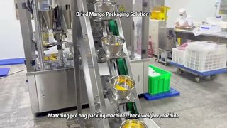 Łatwe pakowanie suszonego mango dzięki półautomatycznej naważarce wielogłowicowej